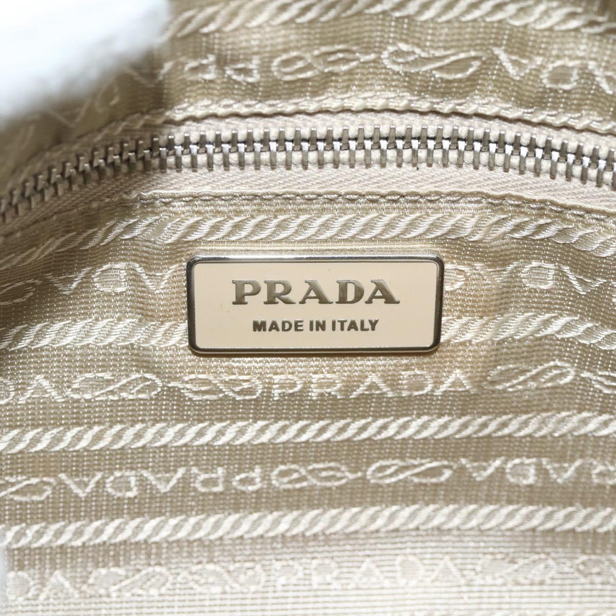 PRADA Shoulder Bag Nylon Leather Light Blue Silver Auth BAZ537