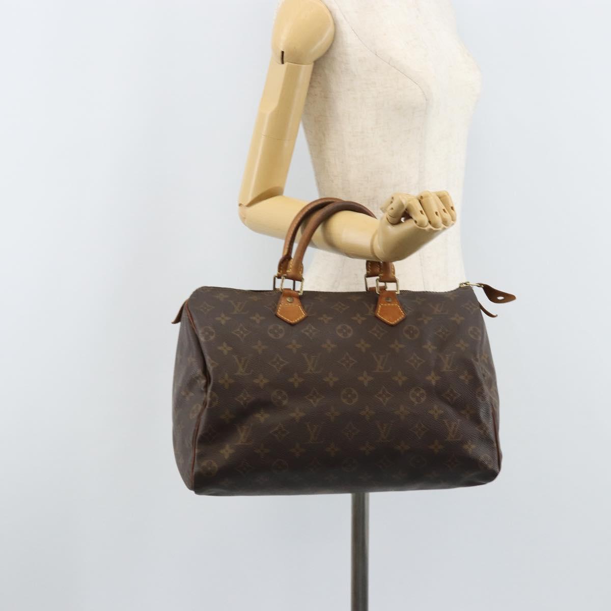 LOUIS VUITTON Monogram Speedy 35 Hand Bag M41524 LV Auth BAZ541