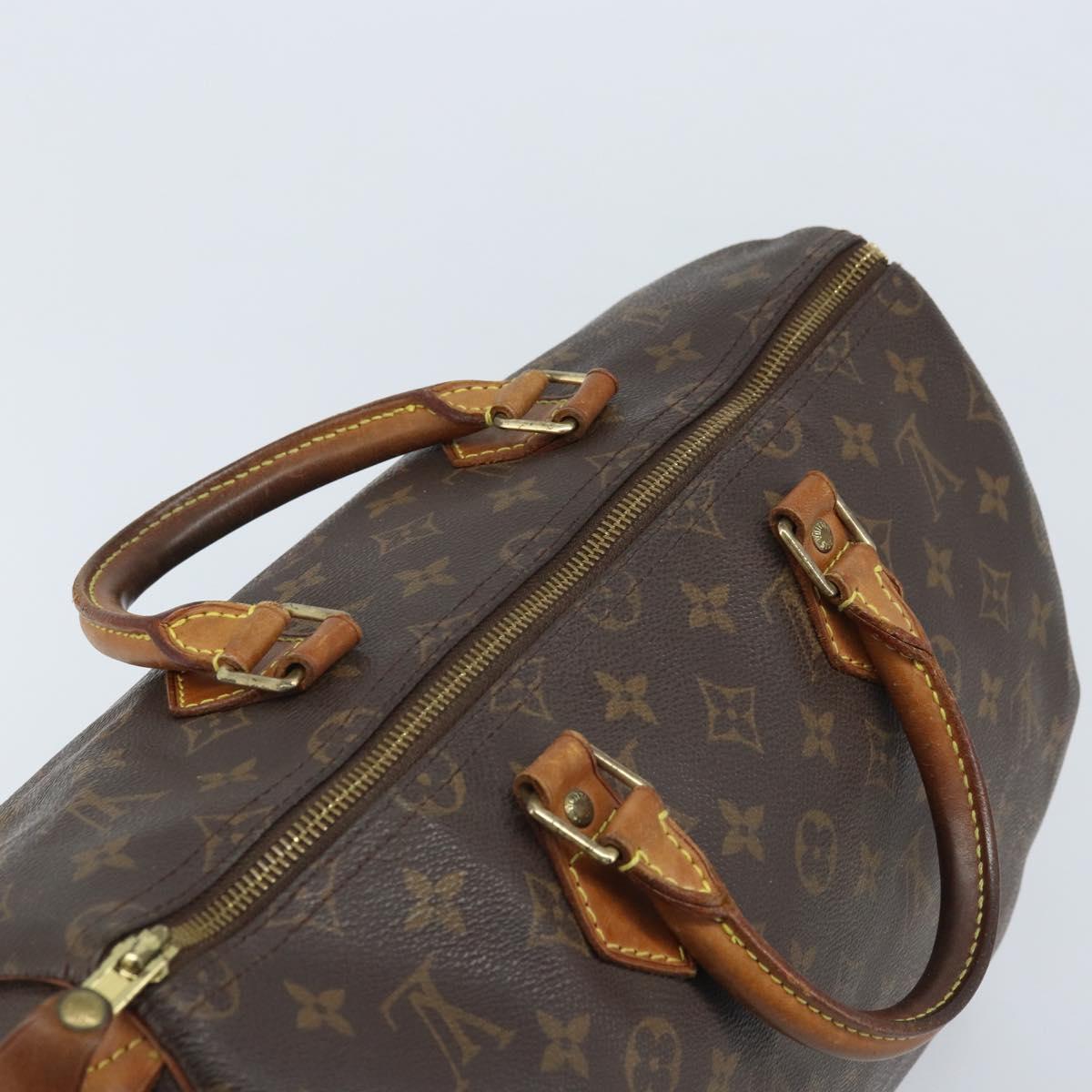 LOUIS VUITTON Monogram Speedy 35 Hand Bag M41524 LV Auth BAZ541