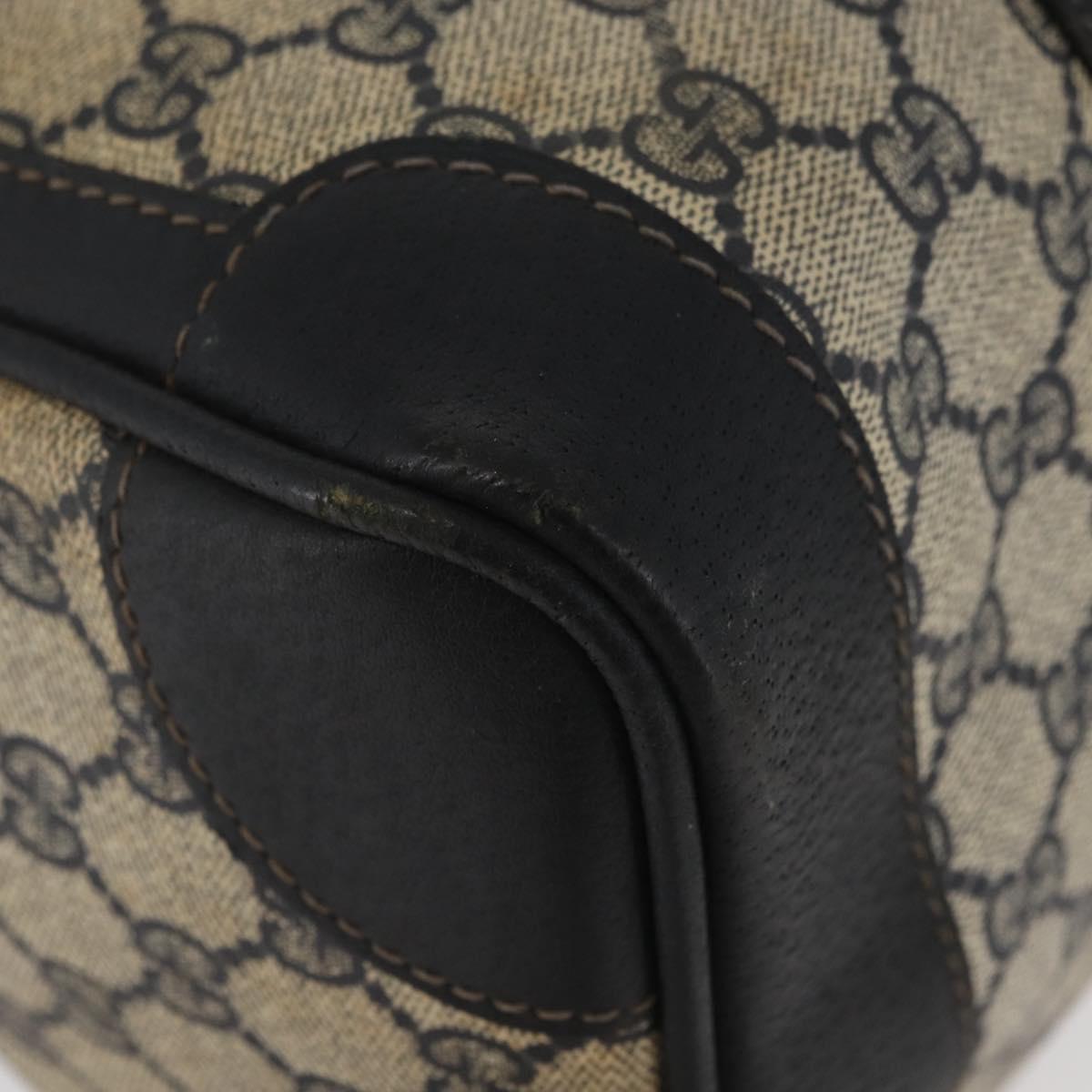 GUCCI GG Supreme Boston Bag PVC Navy Gold Auth BAZ551