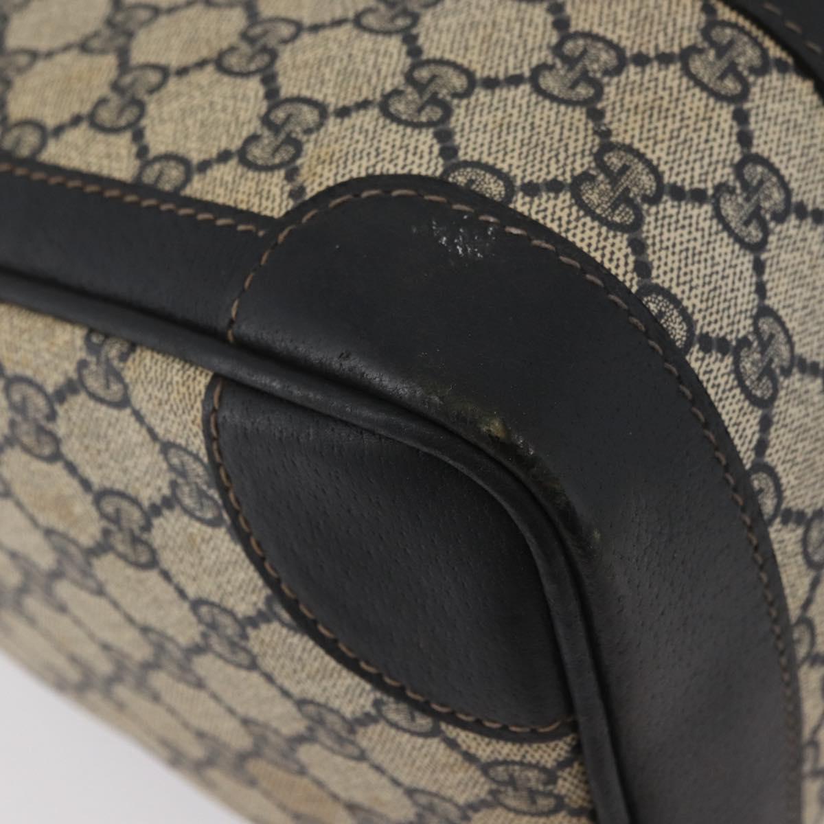 GUCCI GG Supreme Boston Bag PVC Navy Gold Auth BAZ551