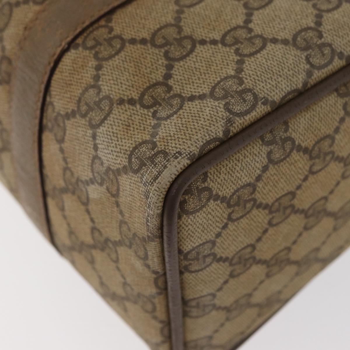 GUCCI GG Supreme Web Sherry Line Boston Bag PVC Beige Gold 40 02 006 Auth BAZ553