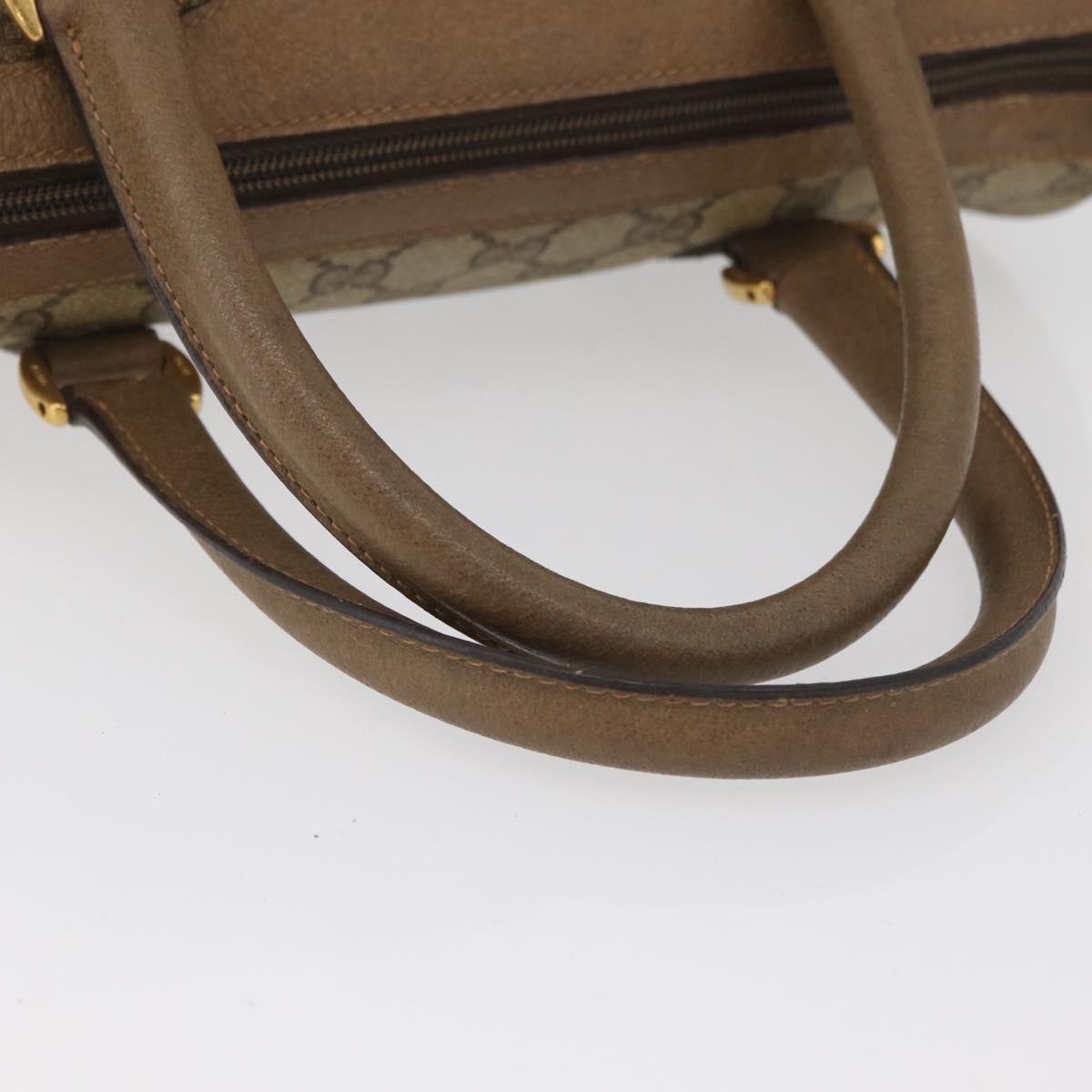 GUCCI GG Supreme Web Sherry Line Boston Bag PVC Beige Gold 40 02 006 Auth BAZ553