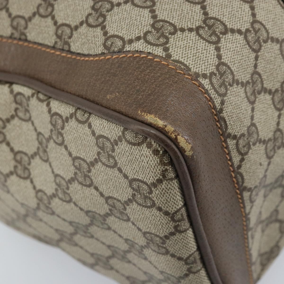 GUCCI GG Supreme Web Sherry Line Boston Bag PVC Beige 02 98 8 0468 Auth BAZ555