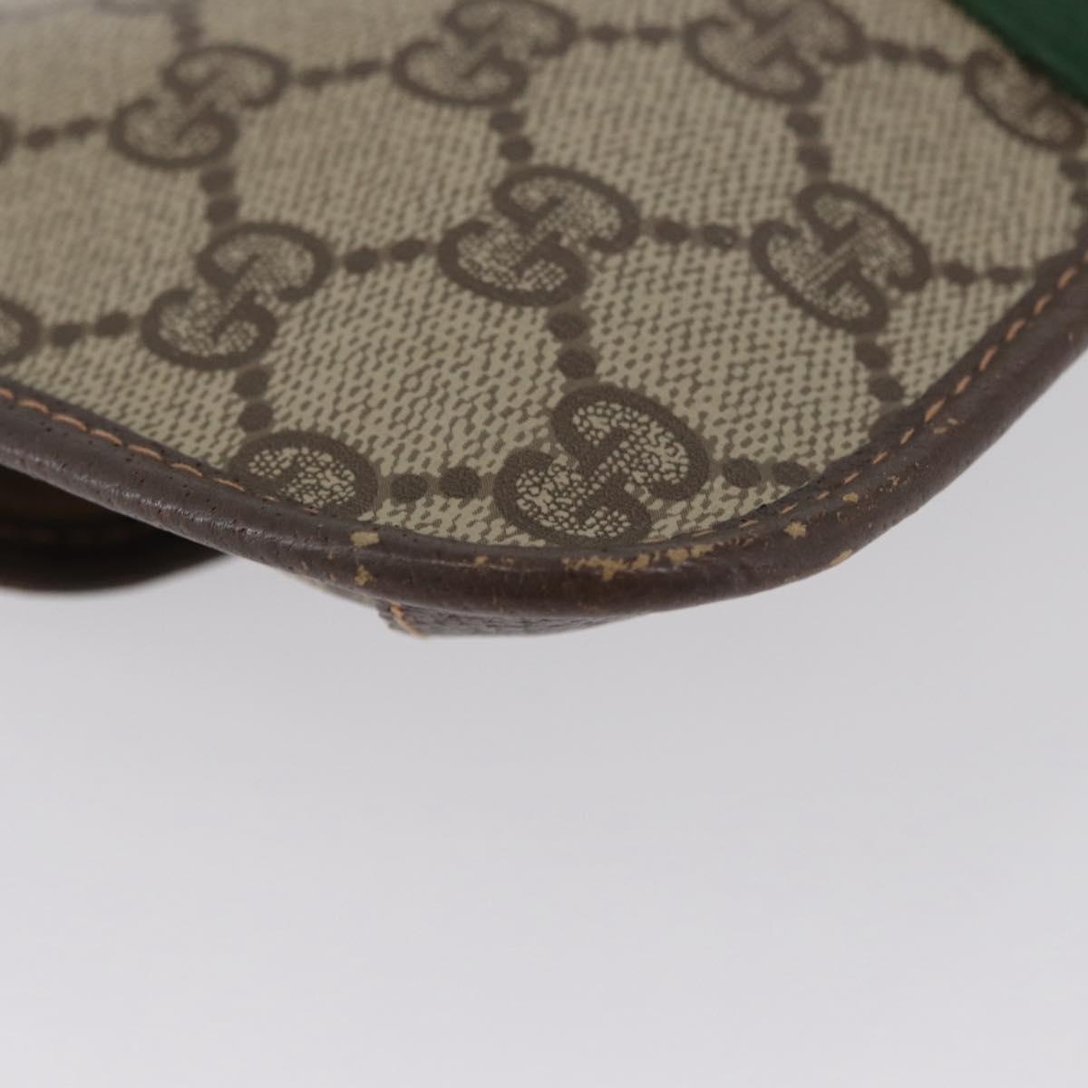GUCCI GG Supreme Web Sherry Line Pouch PVC Beige Red 014 89 5205 Auth BAZ563
