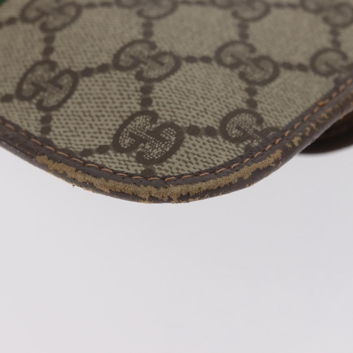 GUCCI GG Supreme Web Sherry Line Pouch PVC Beige Red 014 89 5205 Auth BAZ563