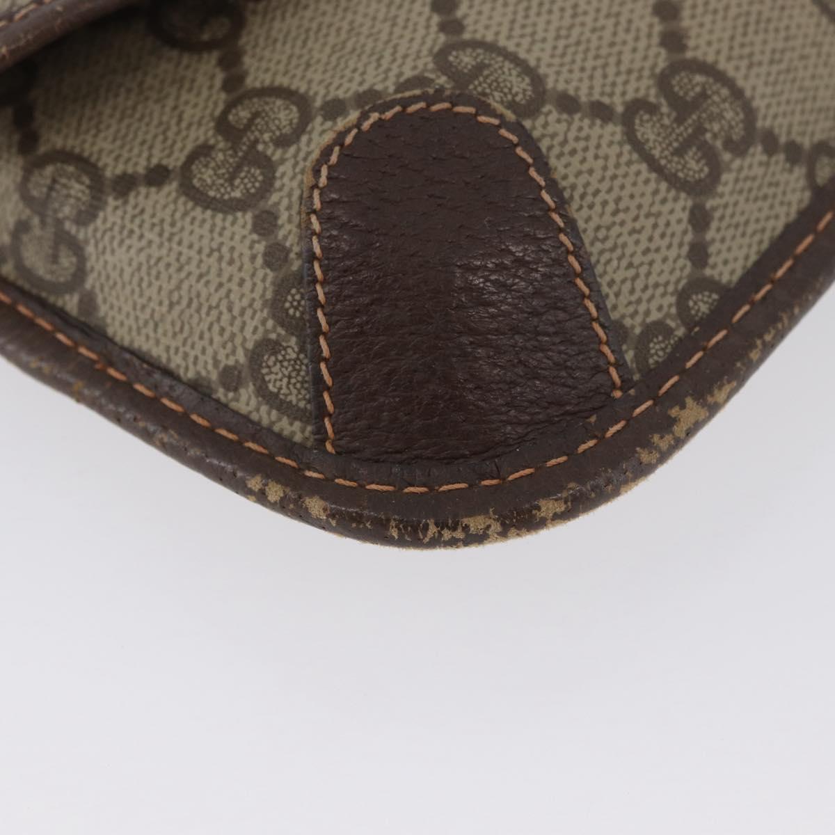 GUCCI GG Supreme Web Sherry Line Pouch PVC Beige Red 014 89 5205 Auth BAZ563