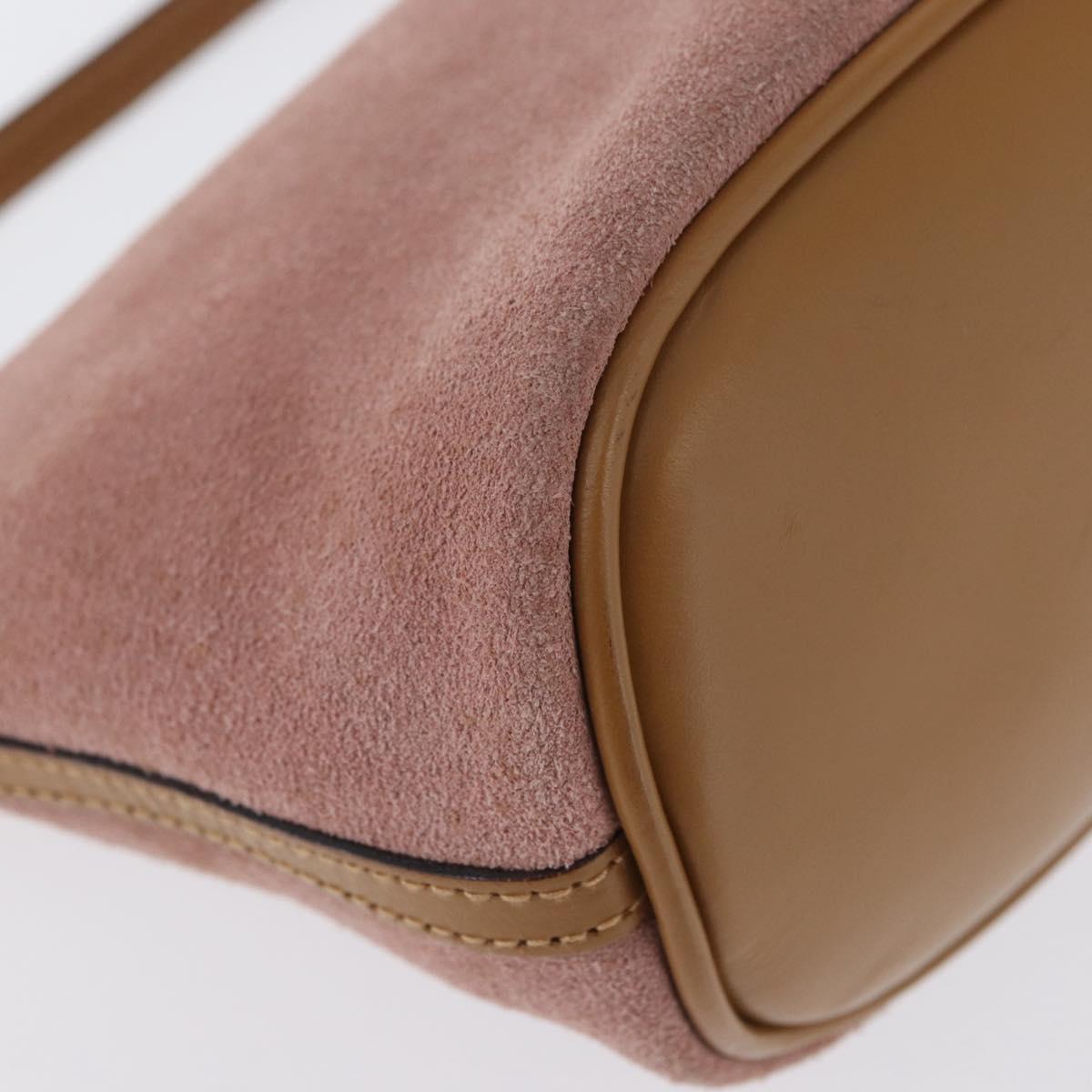 GUCCI Accessory Pouch Suede Pink Gold 039 1103 Auth BAZ567