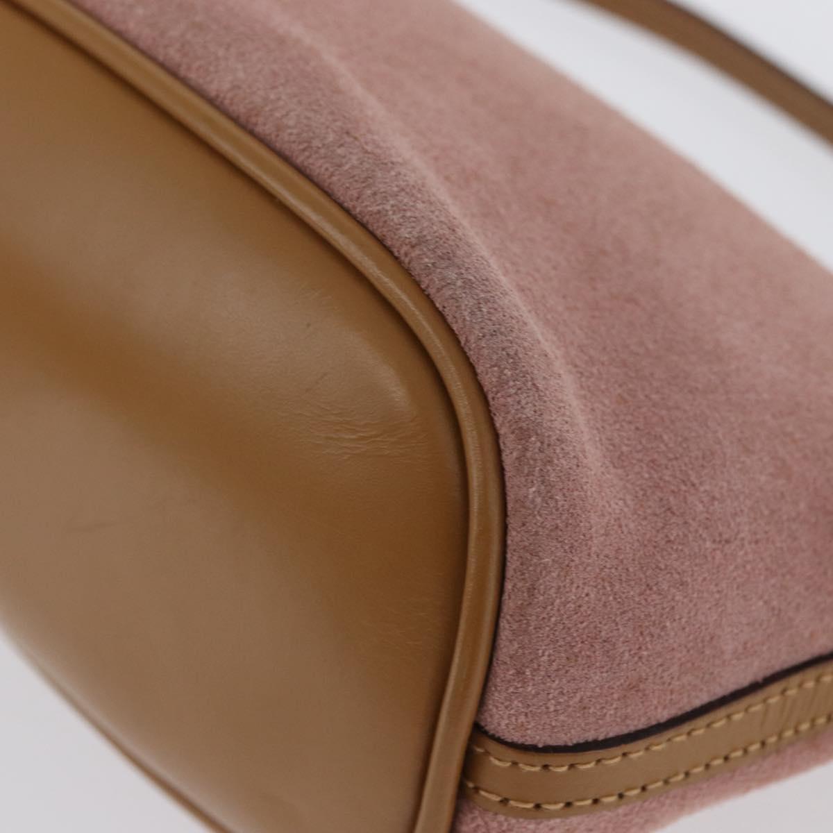 GUCCI Accessory Pouch Suede Pink Gold 039 1103 Auth BAZ567