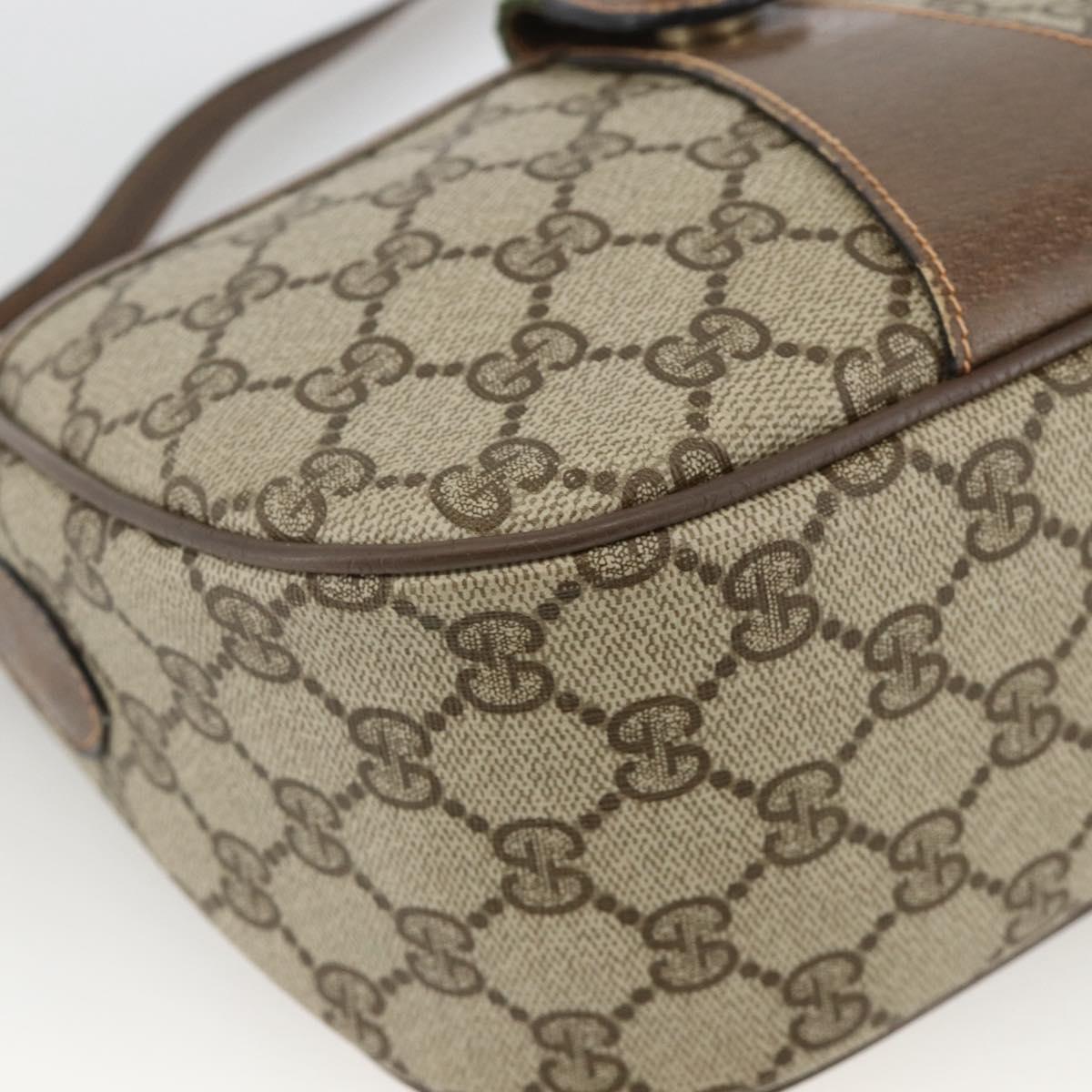 GUCCI GG Supreme Web Sherry Line Bag PVC Beige Gold 89 02 032 Auth BAZ577