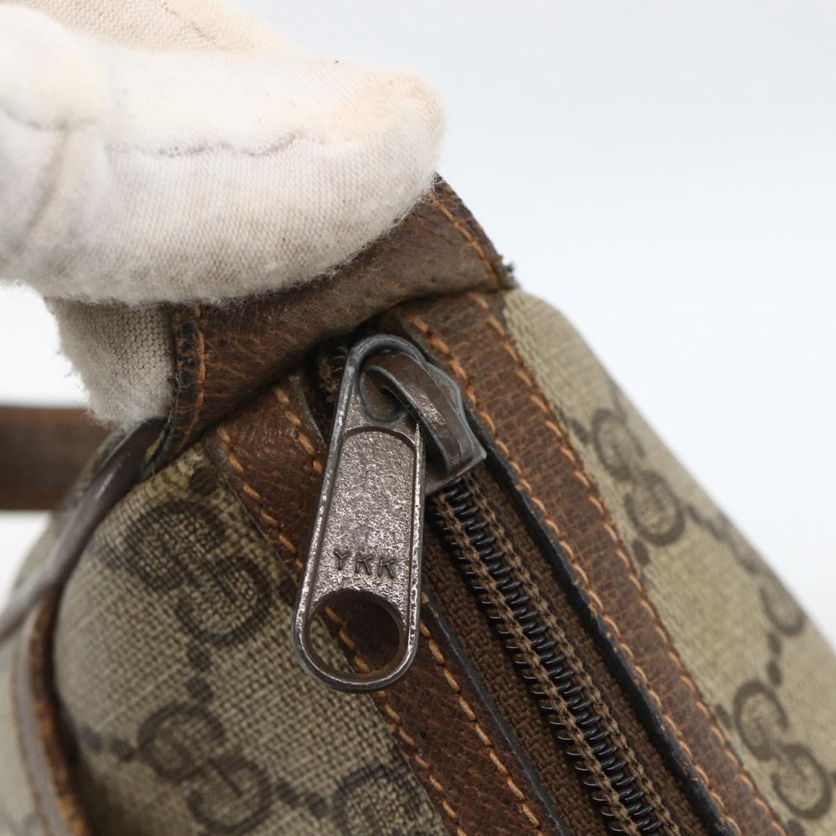 GUCCI GG Supreme Web Sherry Line Bag PVC Beige Gold 89 02 032 Auth BAZ577