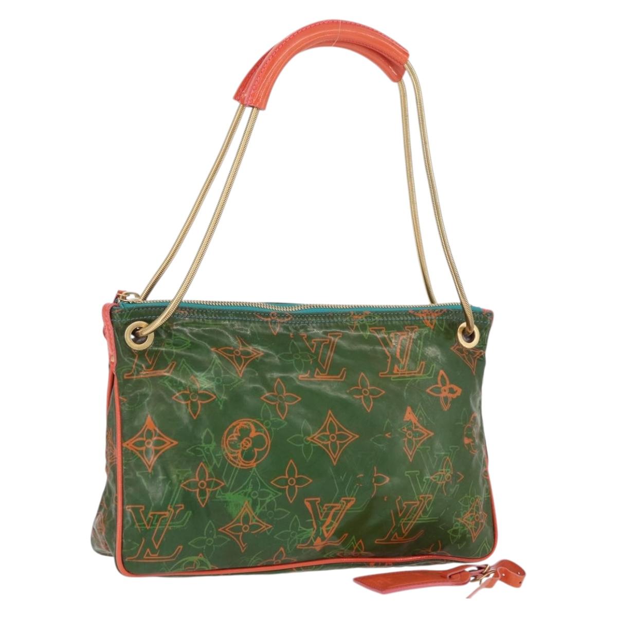 LOUIS VUITTON Monogram Bonbon Richard Prince Pochette Green M95748 Auth BAZ594A