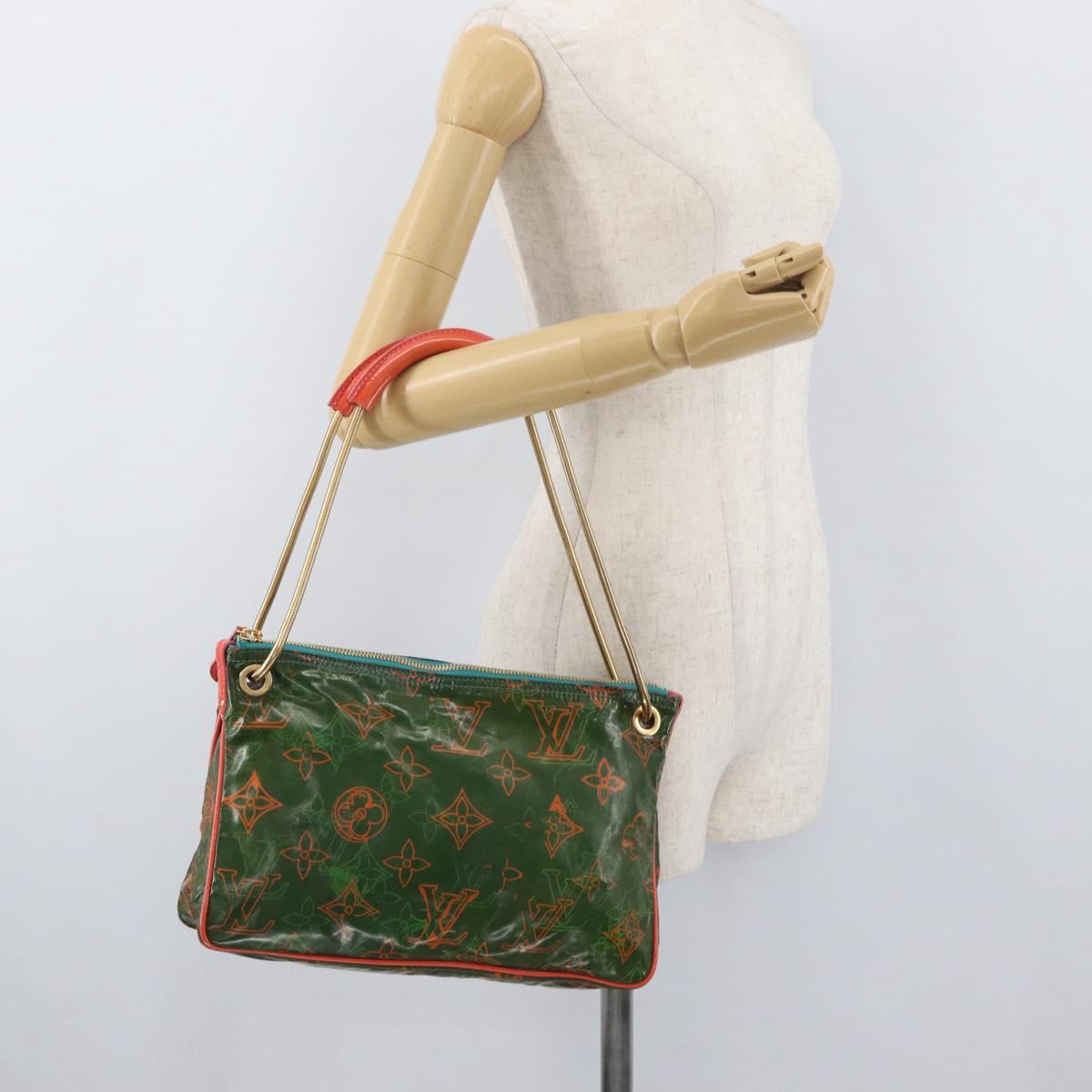 LOUIS VUITTON Monogram Bonbon Richard Prince Pochette Green M95748 Auth BAZ594A