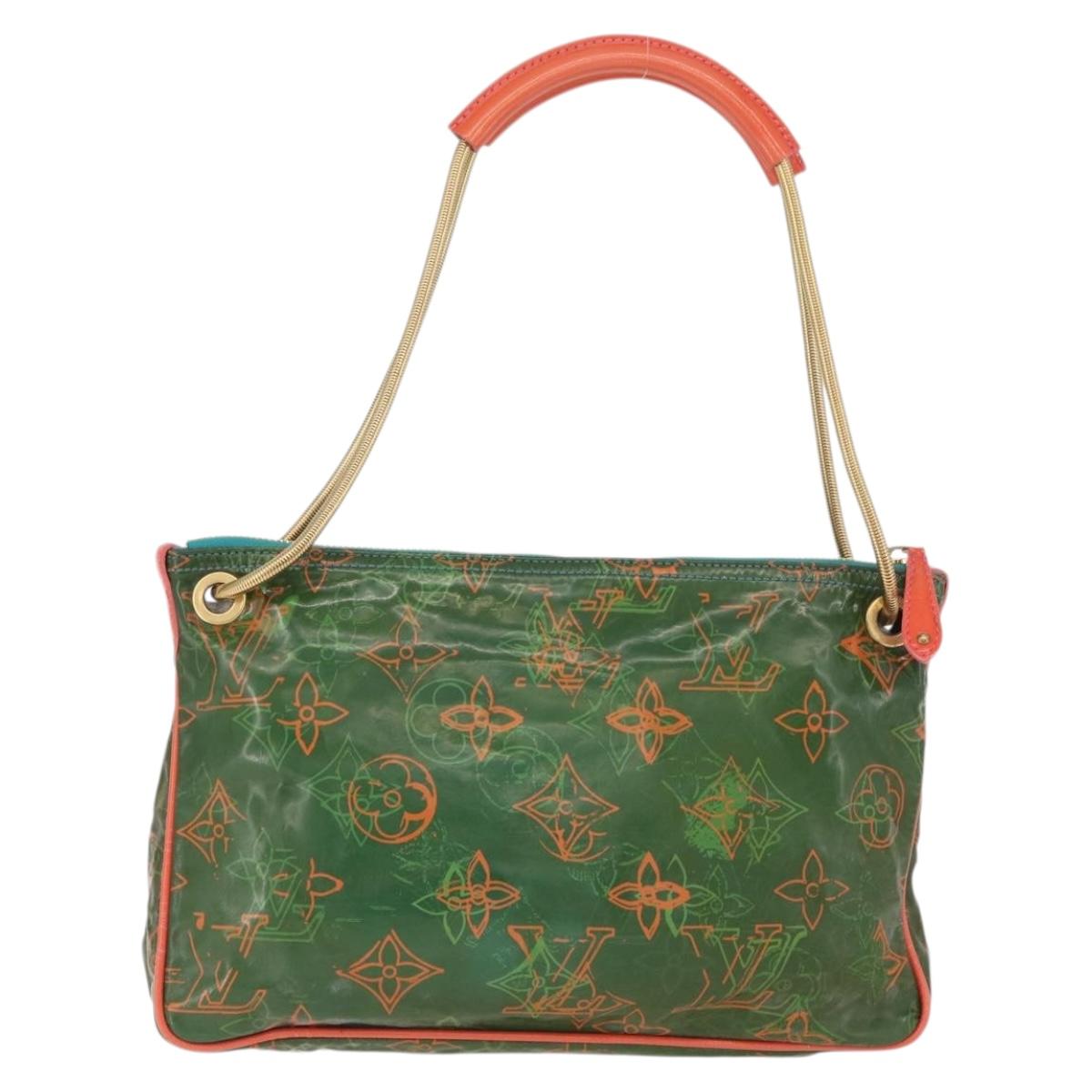 LOUIS VUITTON Monogram Bonbon Richard Prince Pochette Green M95748 Auth BAZ594A