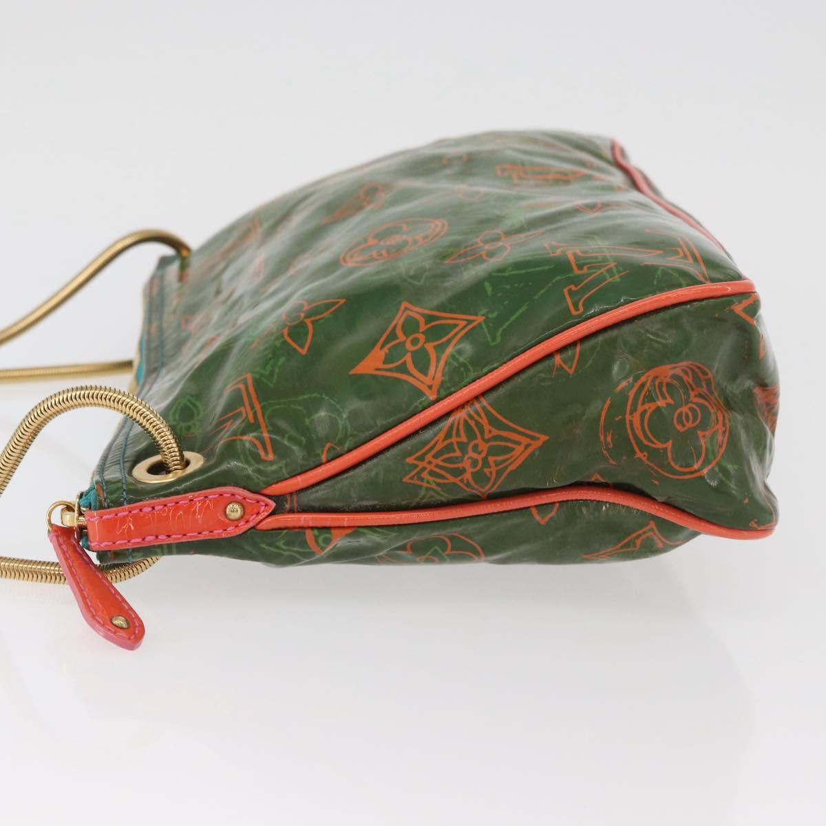 LOUIS VUITTON Monogram Bonbon Richard Prince Pochette Green M95748 Auth BAZ594A