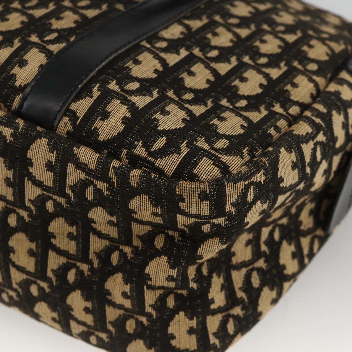 Christian Dior Trotter Canvas Hand Bag Navy Gold Auth BAZ596