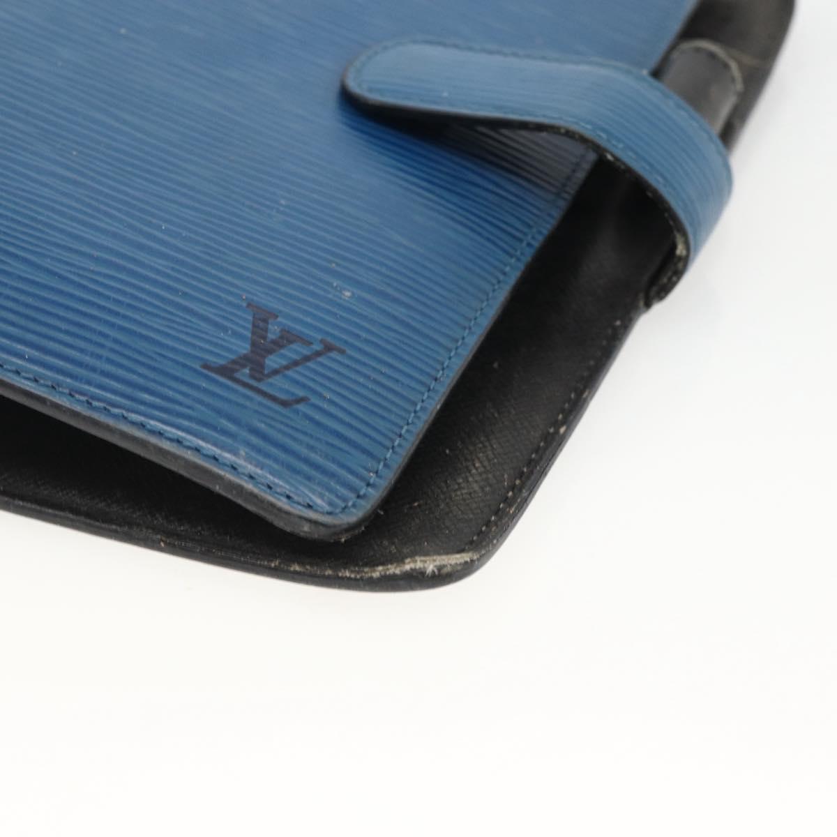 LOUIS VUITTON Epi Agenda MM Day Planner Cover Blue Myrtille R2004G Auth BAZ604