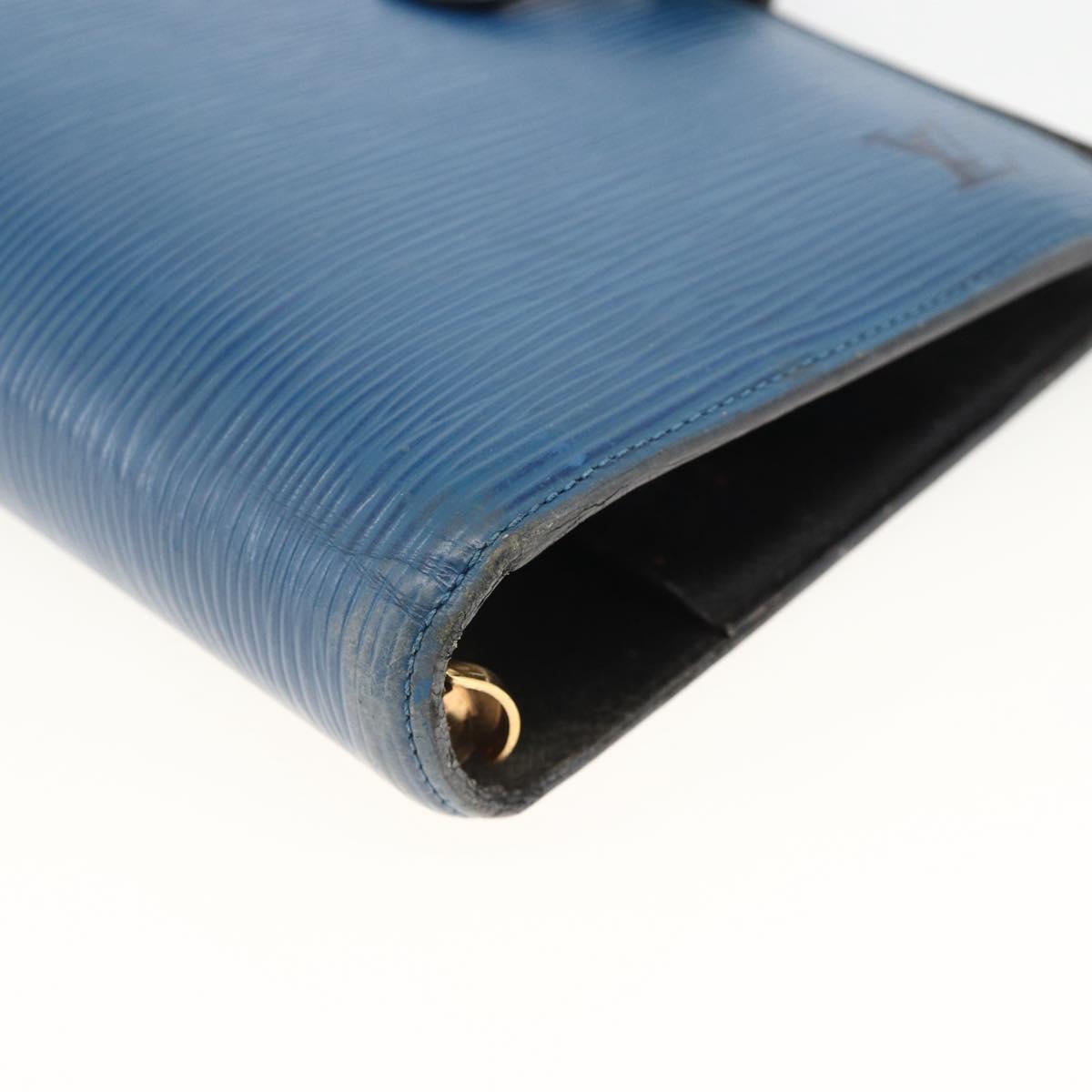 LOUIS VUITTON Epi Agenda MM Day Planner Cover Blue Myrtille R2004G Auth BAZ604