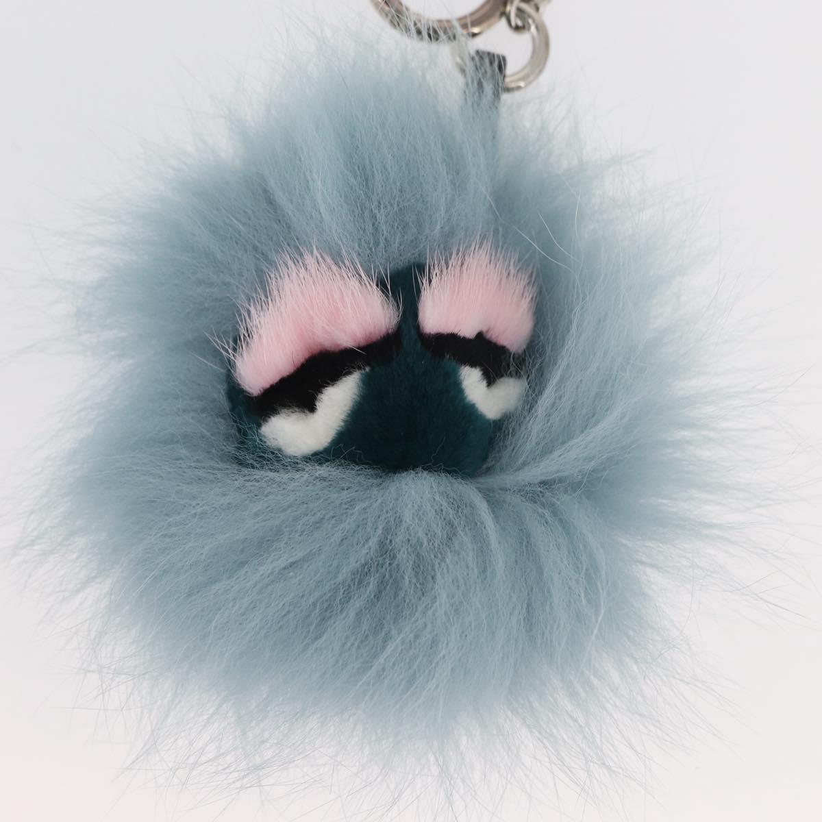 FENDI Bagbugs Monster Bag Charm Light Blue Auth BAZ611A