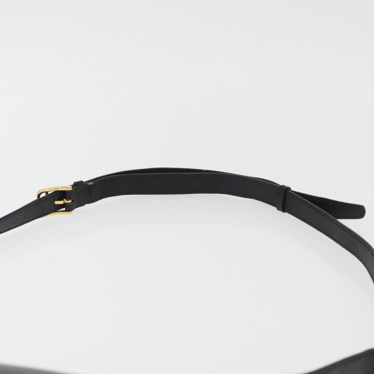 CELINE Shoulder Bag Leather Black Gold Auth BAZ622A