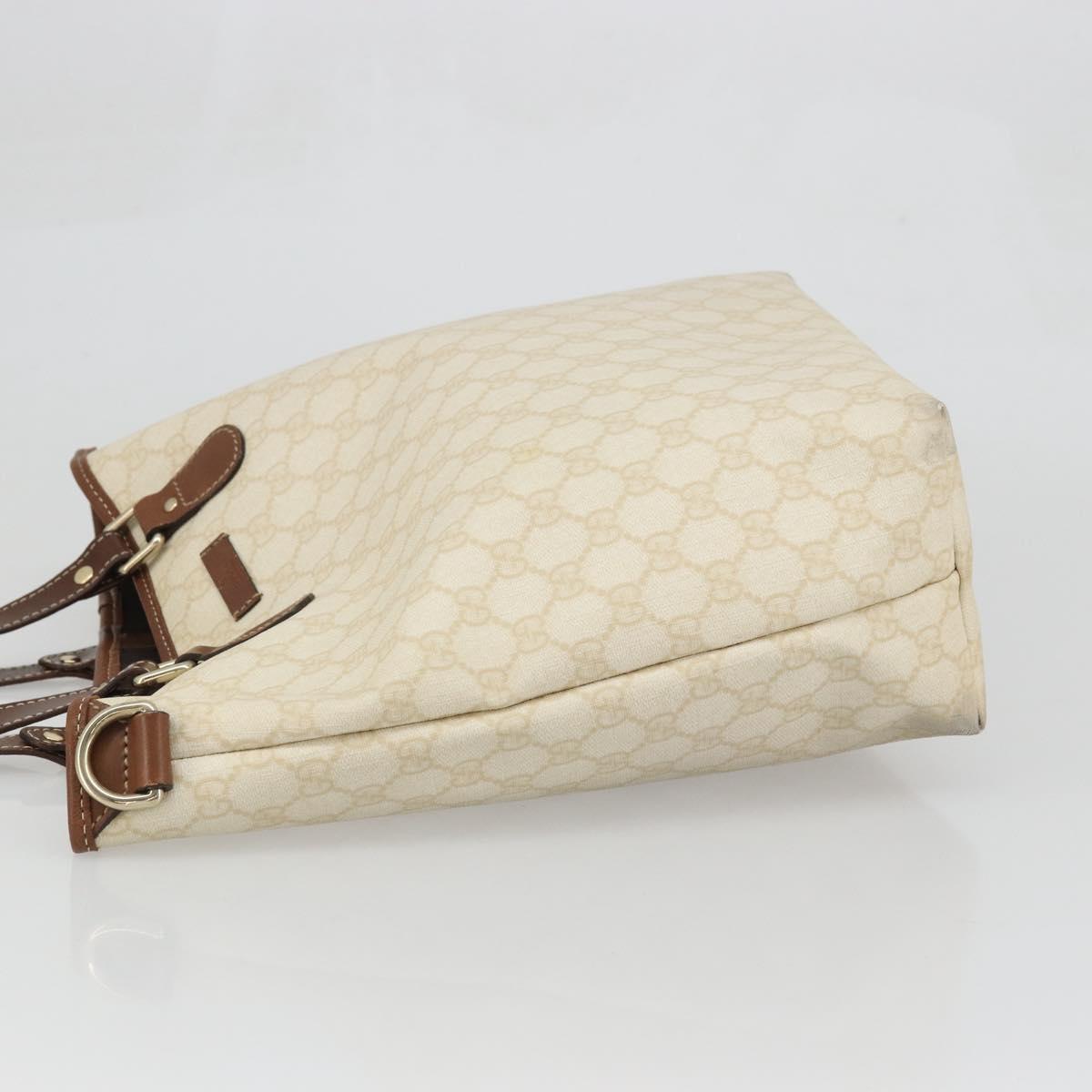GUCCI GG Supreme Tote Bag PVC Ivory Gold 189896 Auth BAZ627
