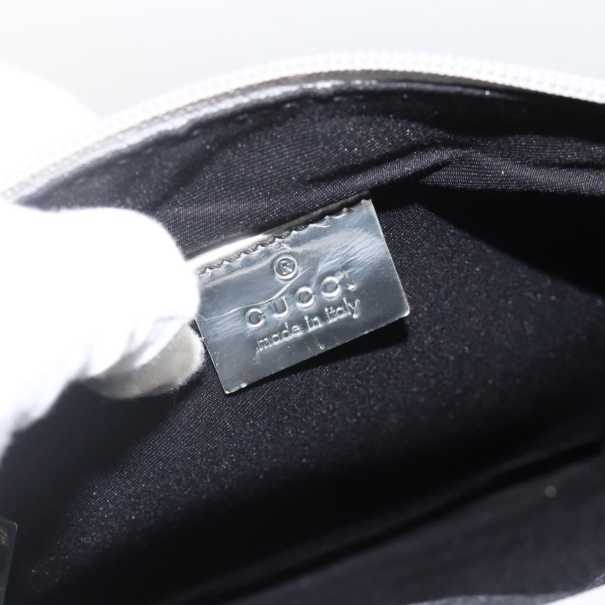 GUCCI GG Canvas Shoulder Bag Silver 147671 Auth BAZ628A