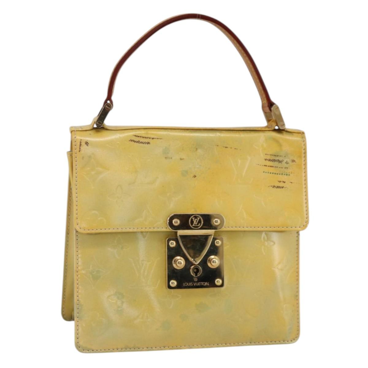 LOUIS VUITTON Monogram Vernis Spring Street Hand Bag Gris M91029 LV Auth BAZ638