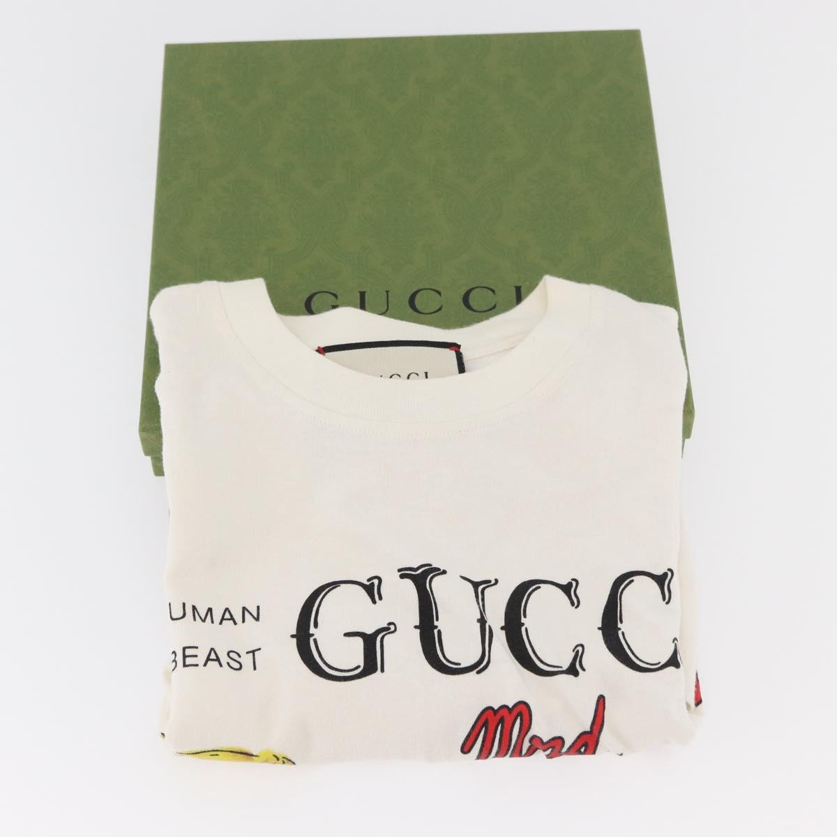 GUCCI Short Sleeved T Shirt Cotton White Auth BAZ660A