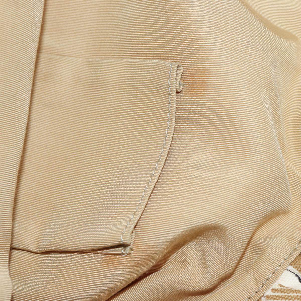 CHANEL Camelia Hand Bag Canvas Beige Gold CC Auth BAZ669V