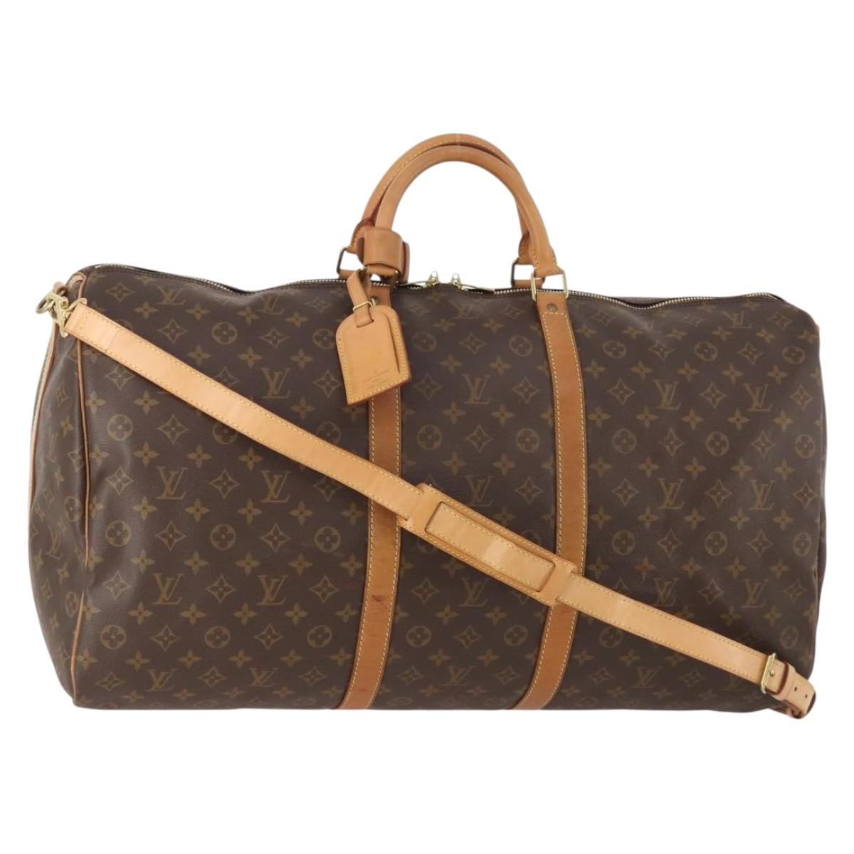 LOUIS VUITTON Monogram Keepall Bandouliere 60 Boston Bag M41412 LV Auth BAZ679A
