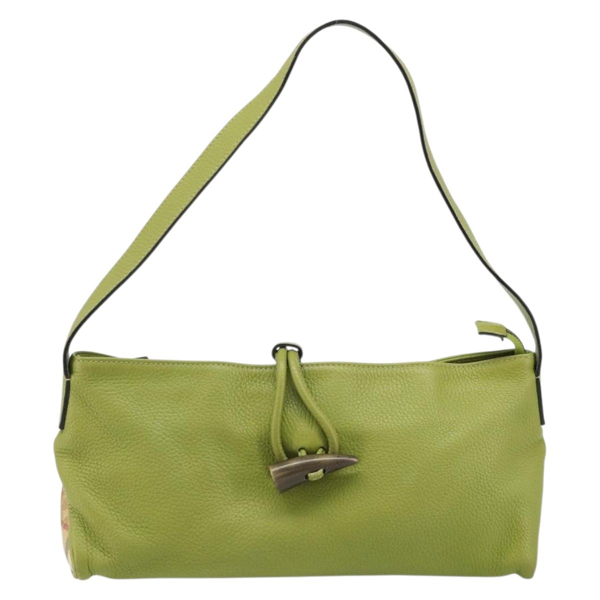 BURBERRY Shoulder Bag Leather Green Auth BAZ684A