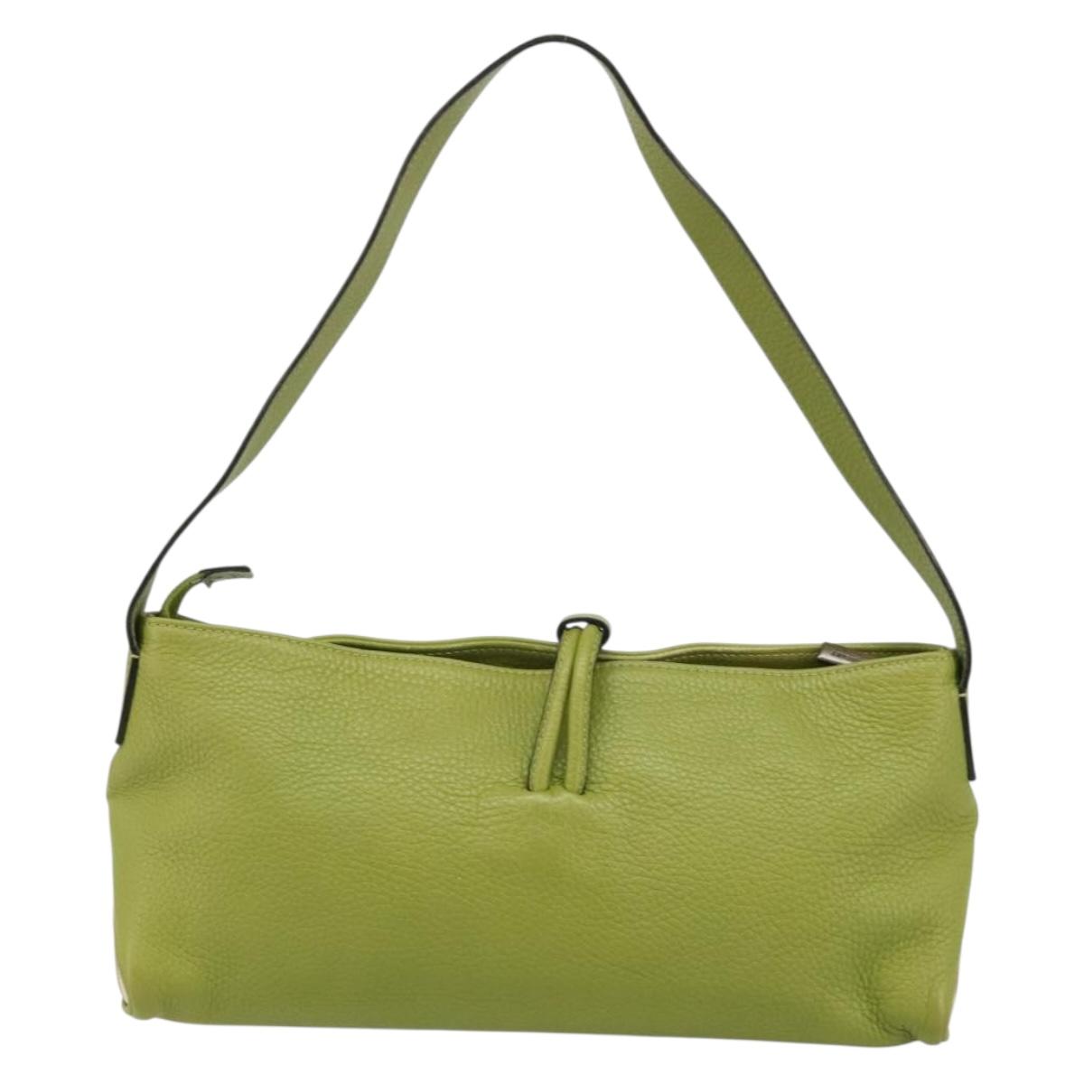 BURBERRY Shoulder Bag Leather Green Auth BAZ684A