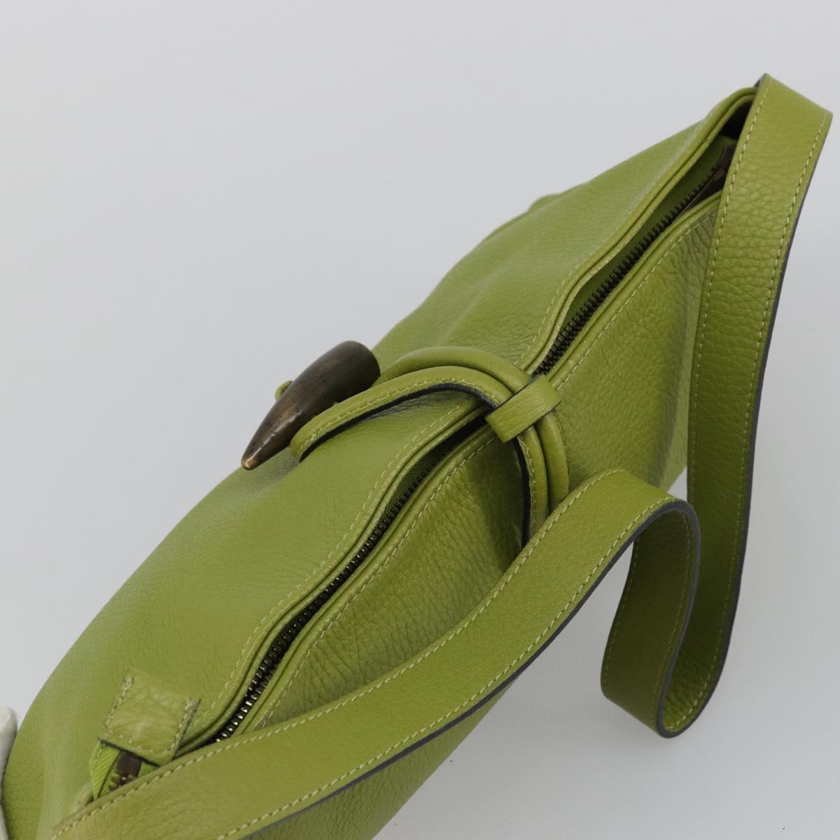 BURBERRY Shoulder Bag Leather Green Auth BAZ684A