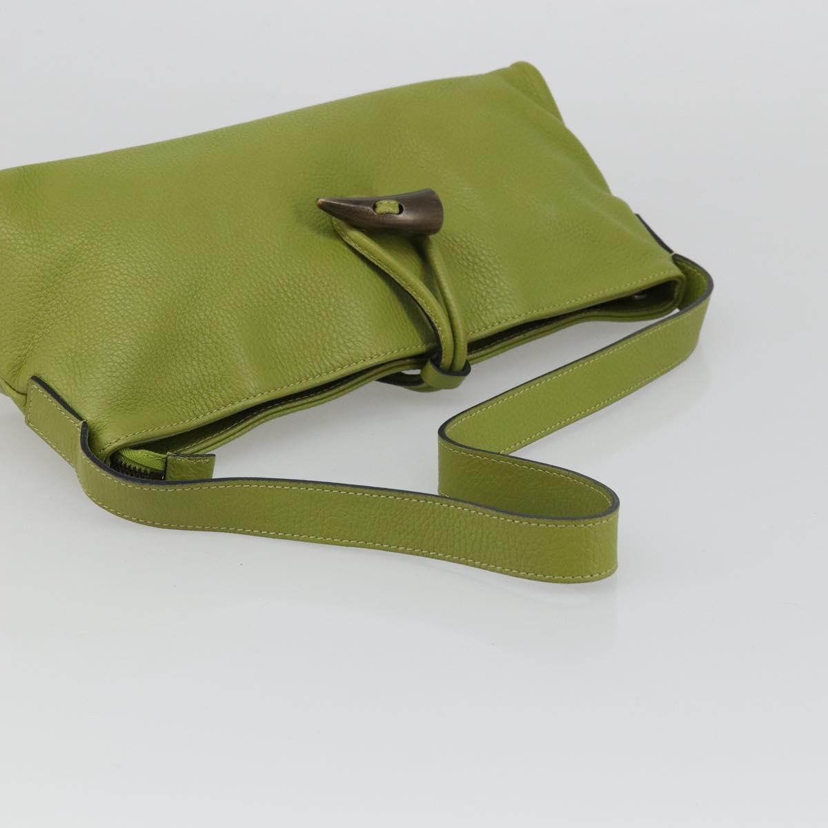 BURBERRY Shoulder Bag Leather Green Auth BAZ684A