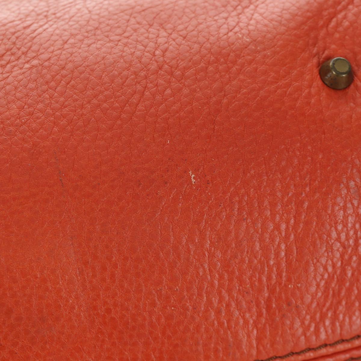 Chloe Paddington Hand Bag Leather Orange Silver gold Auth BAZ691V