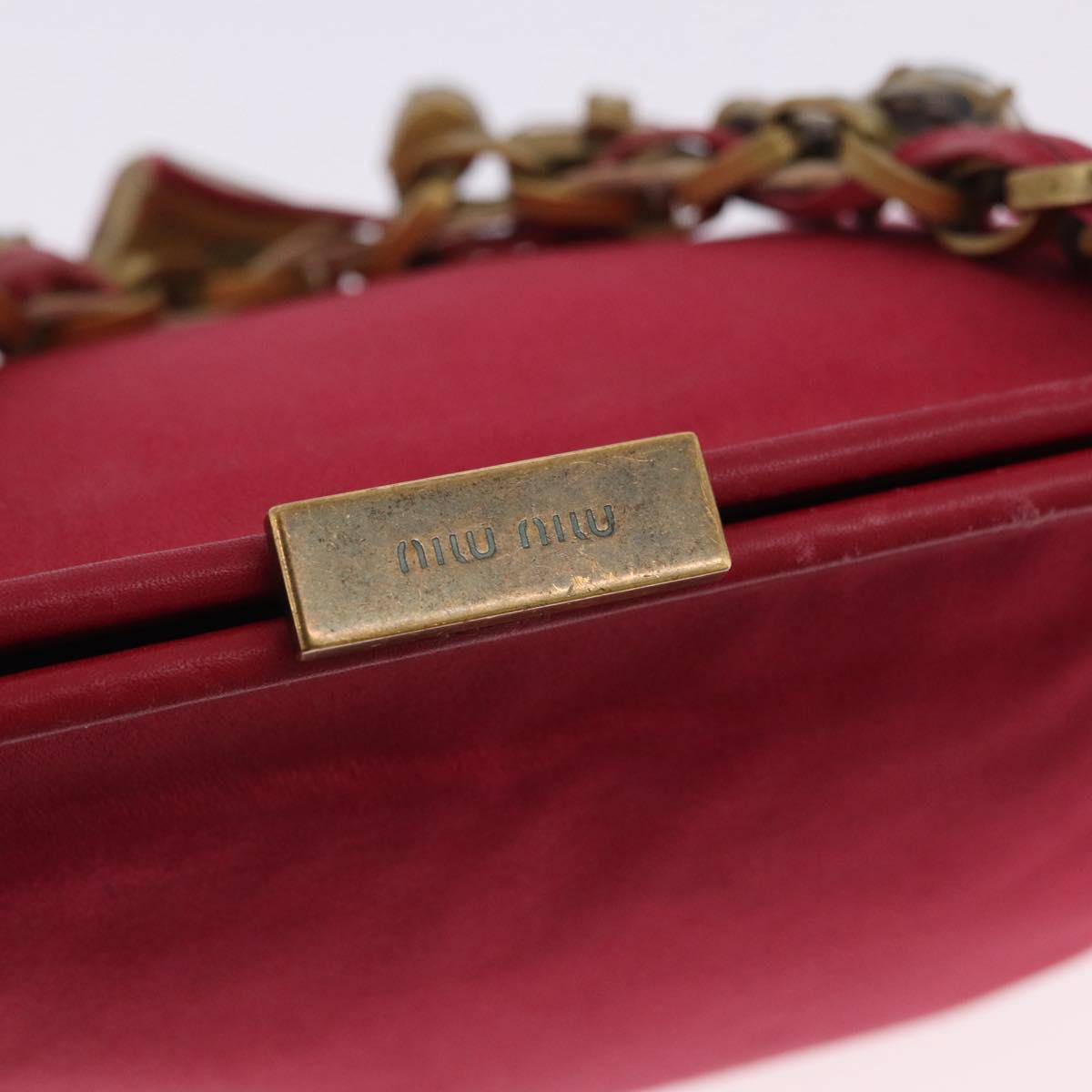 Miu Miu Accessory Pouch Satin Pink Auth BAZ697