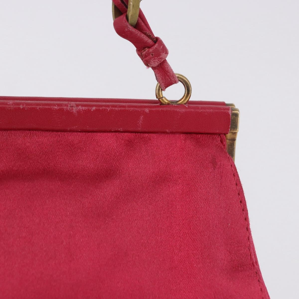 Miu Miu Accessory Pouch Satin Pink Auth BAZ697