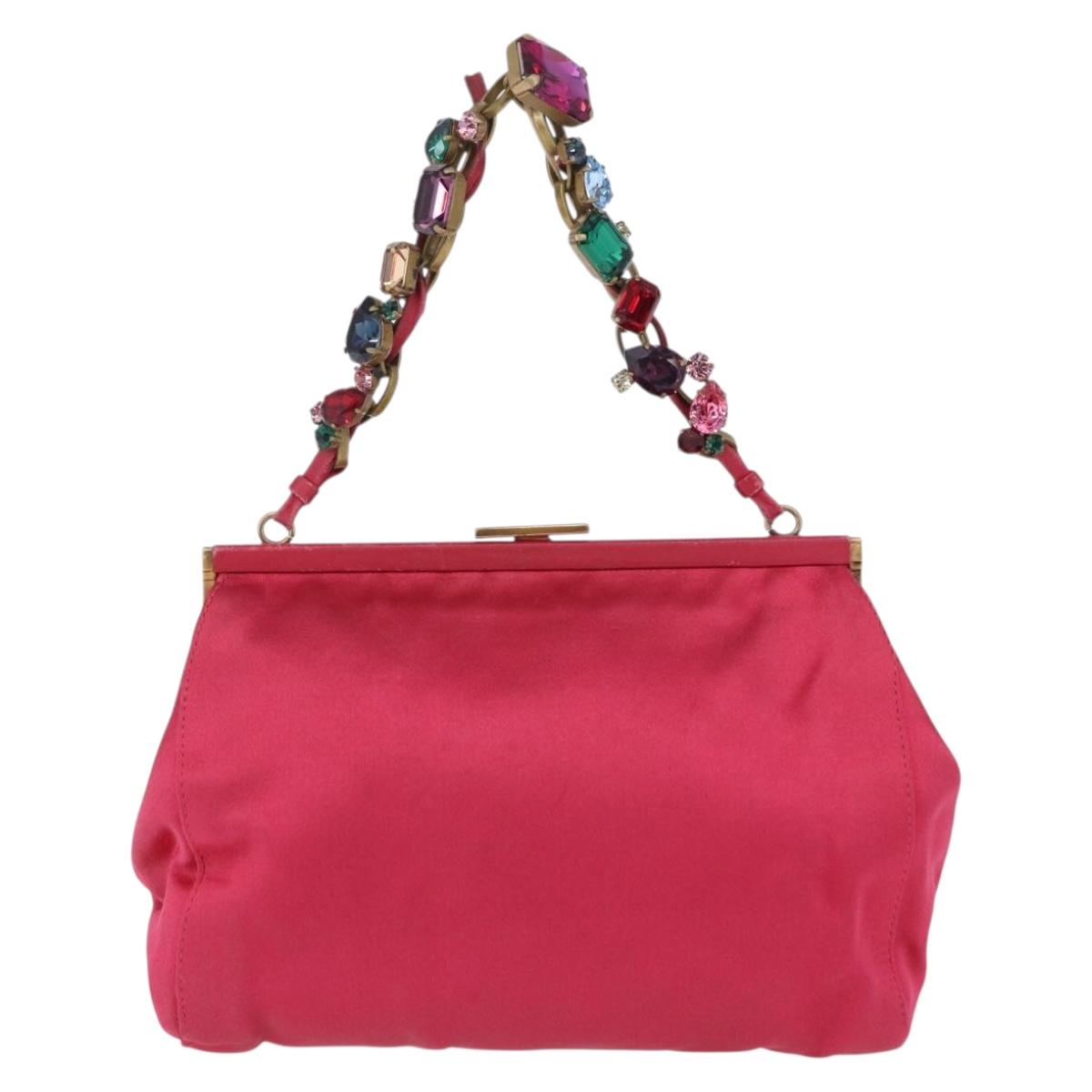 Miu Miu Accessory Pouch Satin Pink Auth BAZ697