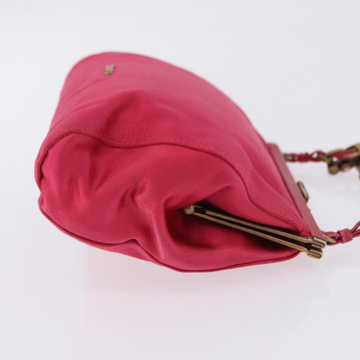Miu Miu Accessory Pouch Satin Pink Auth BAZ697