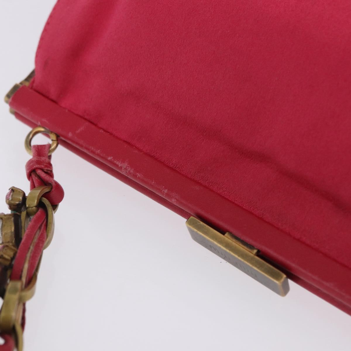 Miu Miu Accessory Pouch Satin Pink Auth BAZ697
