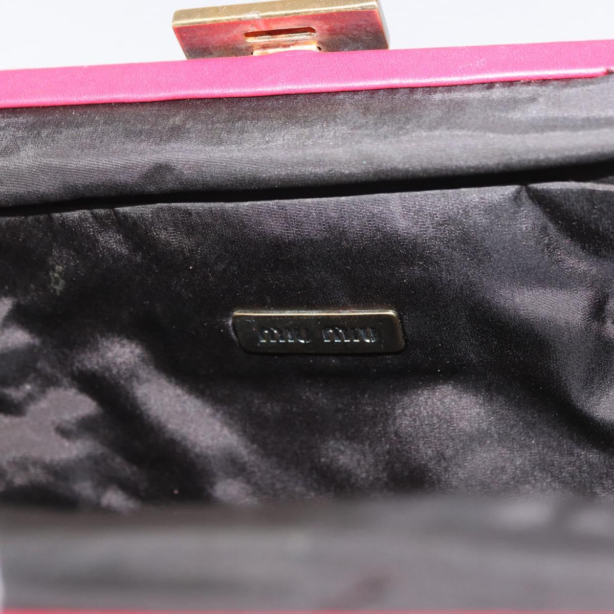 Miu Miu Accessory Pouch Satin Pink Auth BAZ697V