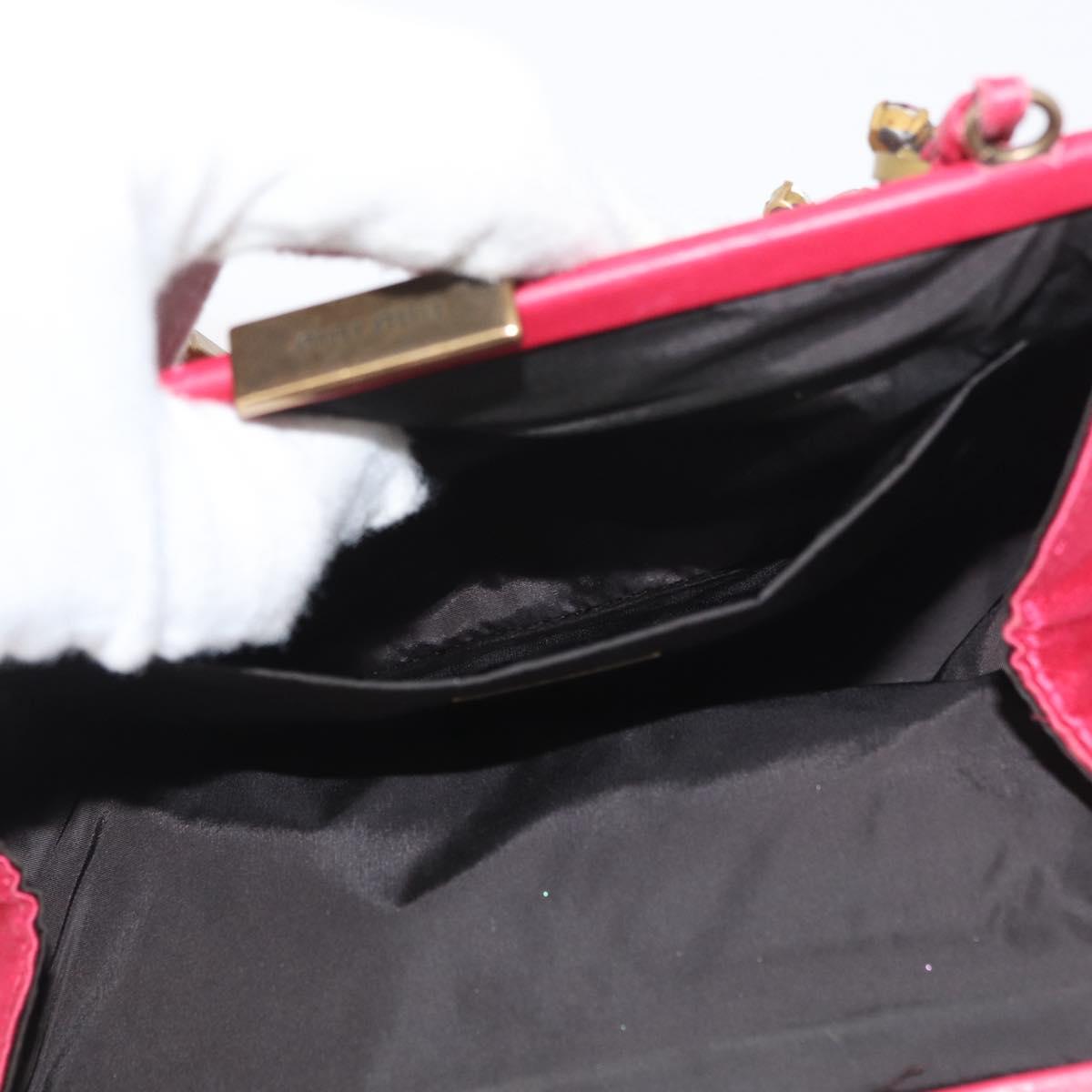 Miu Miu Accessory Pouch Satin Pink Auth BAZ697V