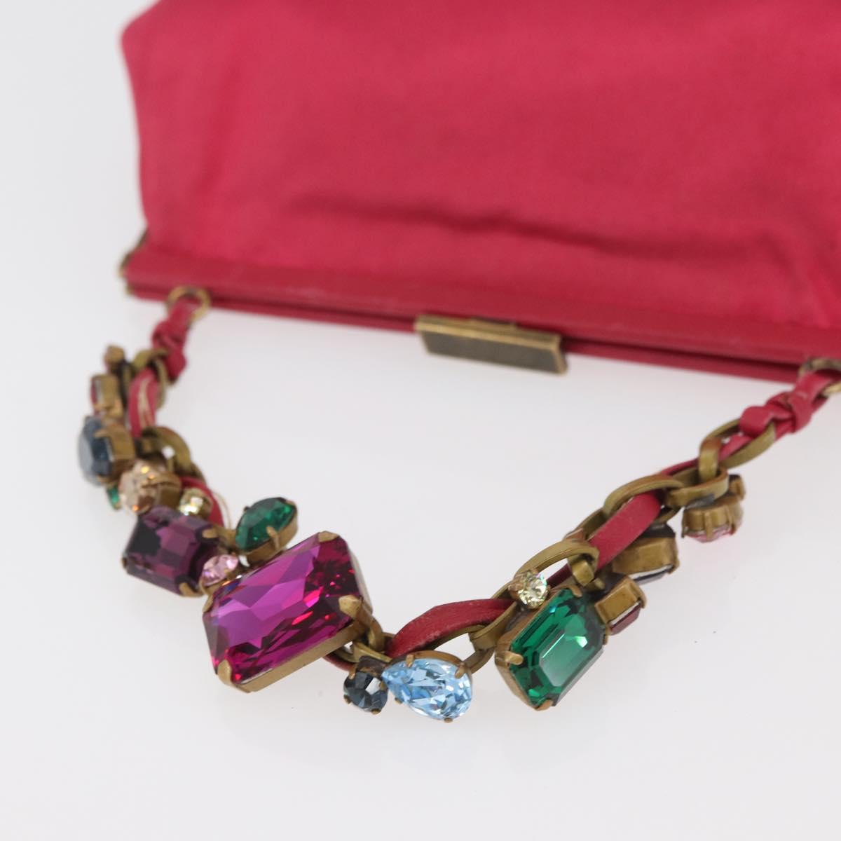 Miu Miu Accessory Pouch Satin Pink Auth BAZ697V