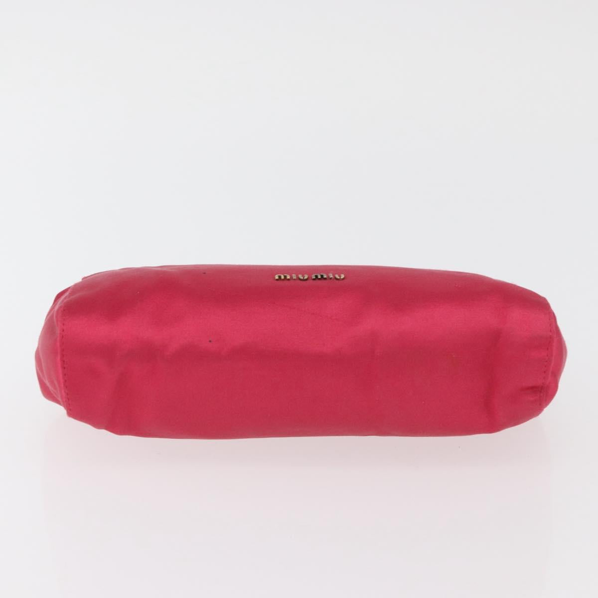 Miu Miu Accessory Pouch Satin Pink Auth BAZ697V