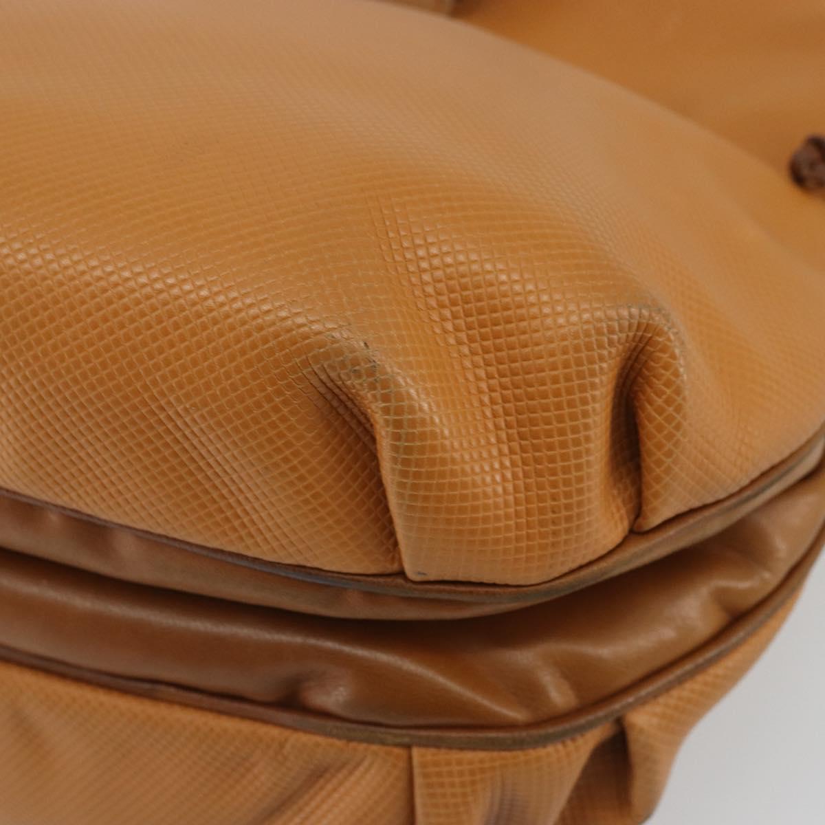 BOTTEGA VENETA Hand Bag PVC Canvas Beige Gold Auth BAZ703