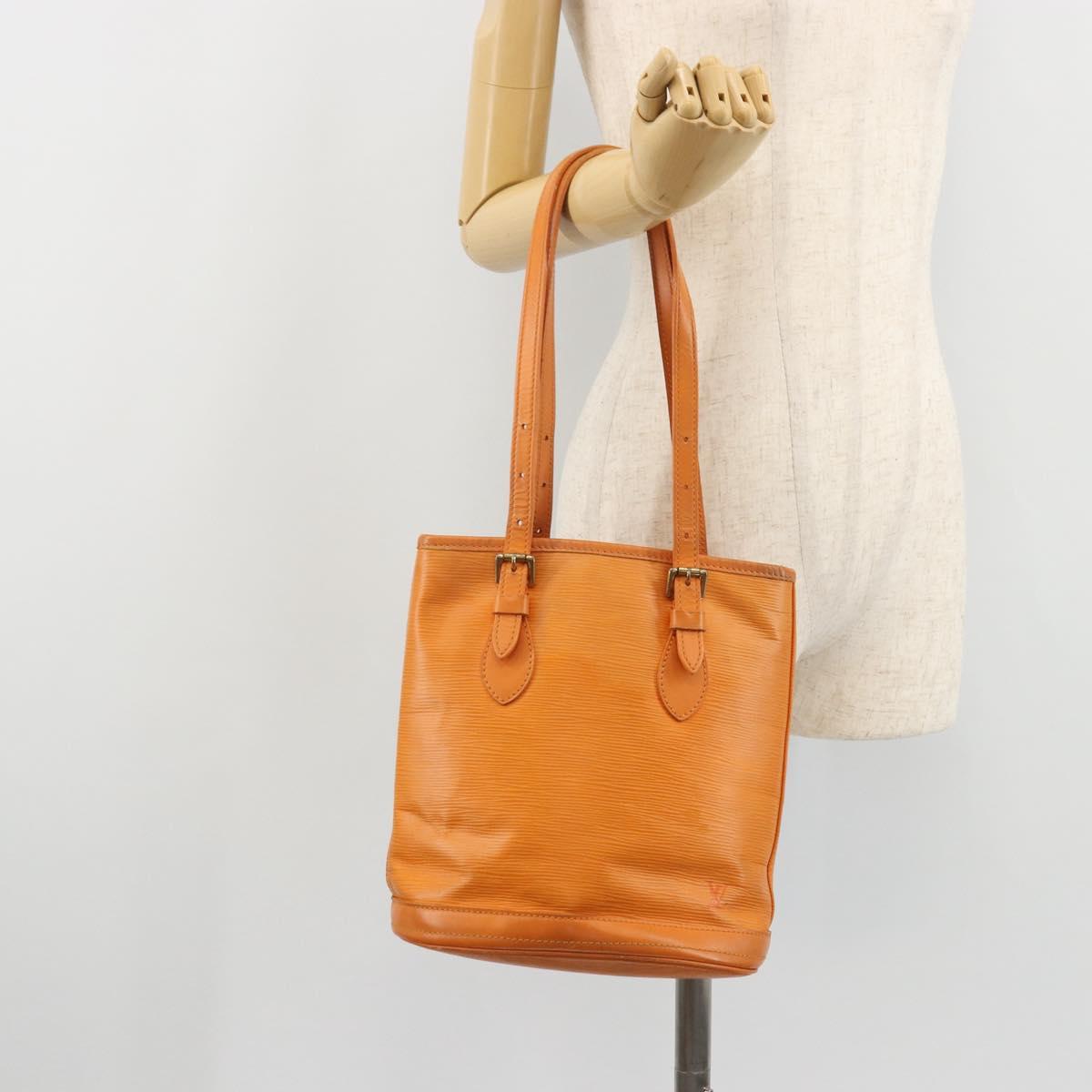 LOUIS VUITTON Epi Bucket PM Shoulder Bag Orange Mandarin M5899H LV Auth BAZ712A