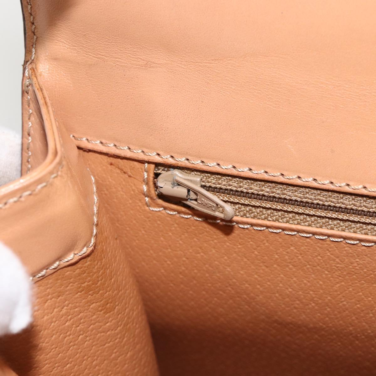 CELINE Macadam Canvas Hand Bag PVC Leather Brown Gold Auth BAZ721A