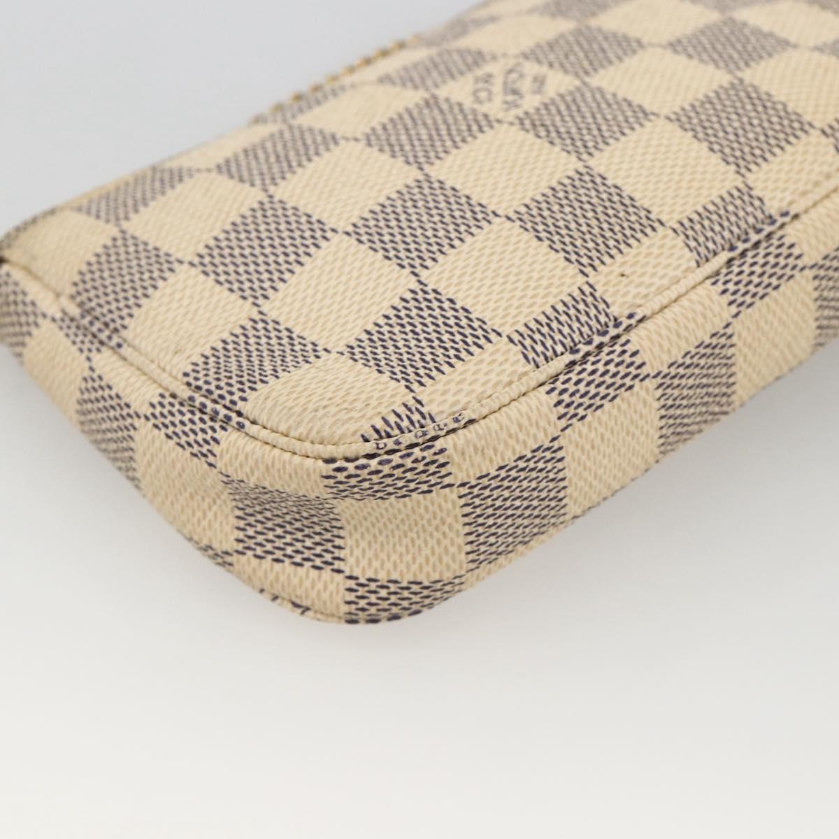 LOUIS VUITTON Damier Azur Mini Pochette Accessoires Pouch N63005 LV Auth BAZ726A