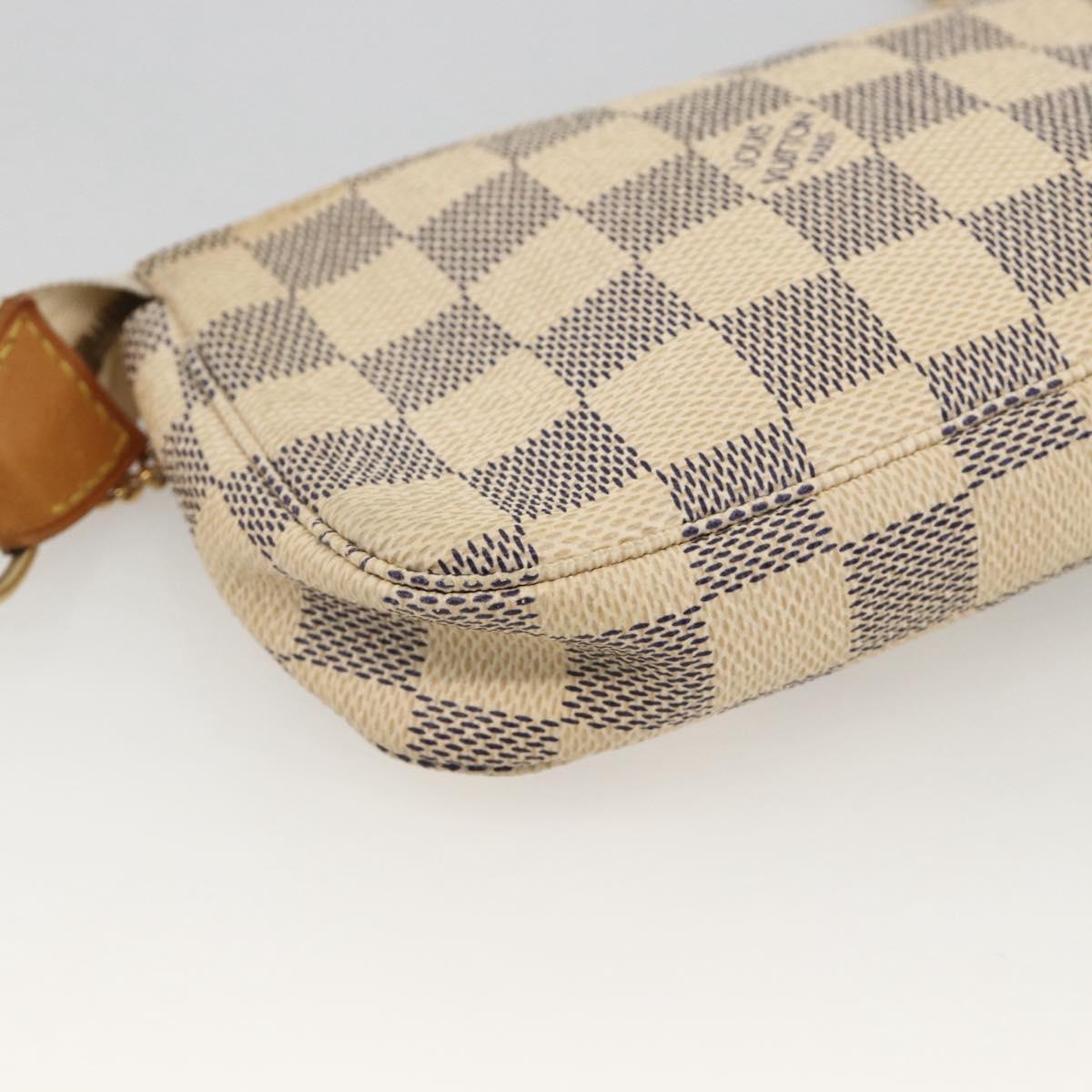 LOUIS VUITTON Damier Azur Mini Pochette Accessoires Pouch N63005 LV Auth BAZ726A
