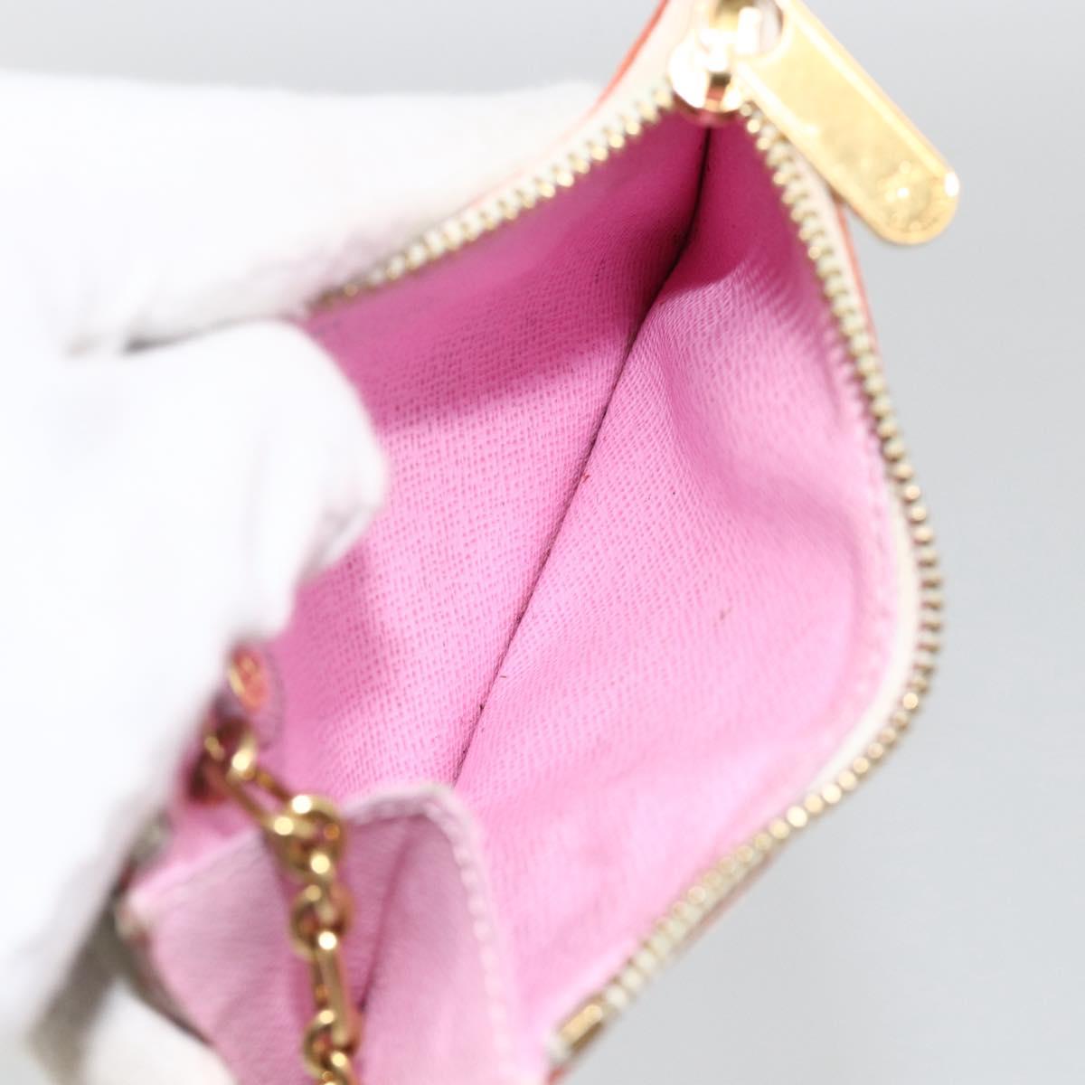 LOUIS VUITTON Multicolor Pochette Cles NM Coin Purse White M93734 Auth BAZ750A